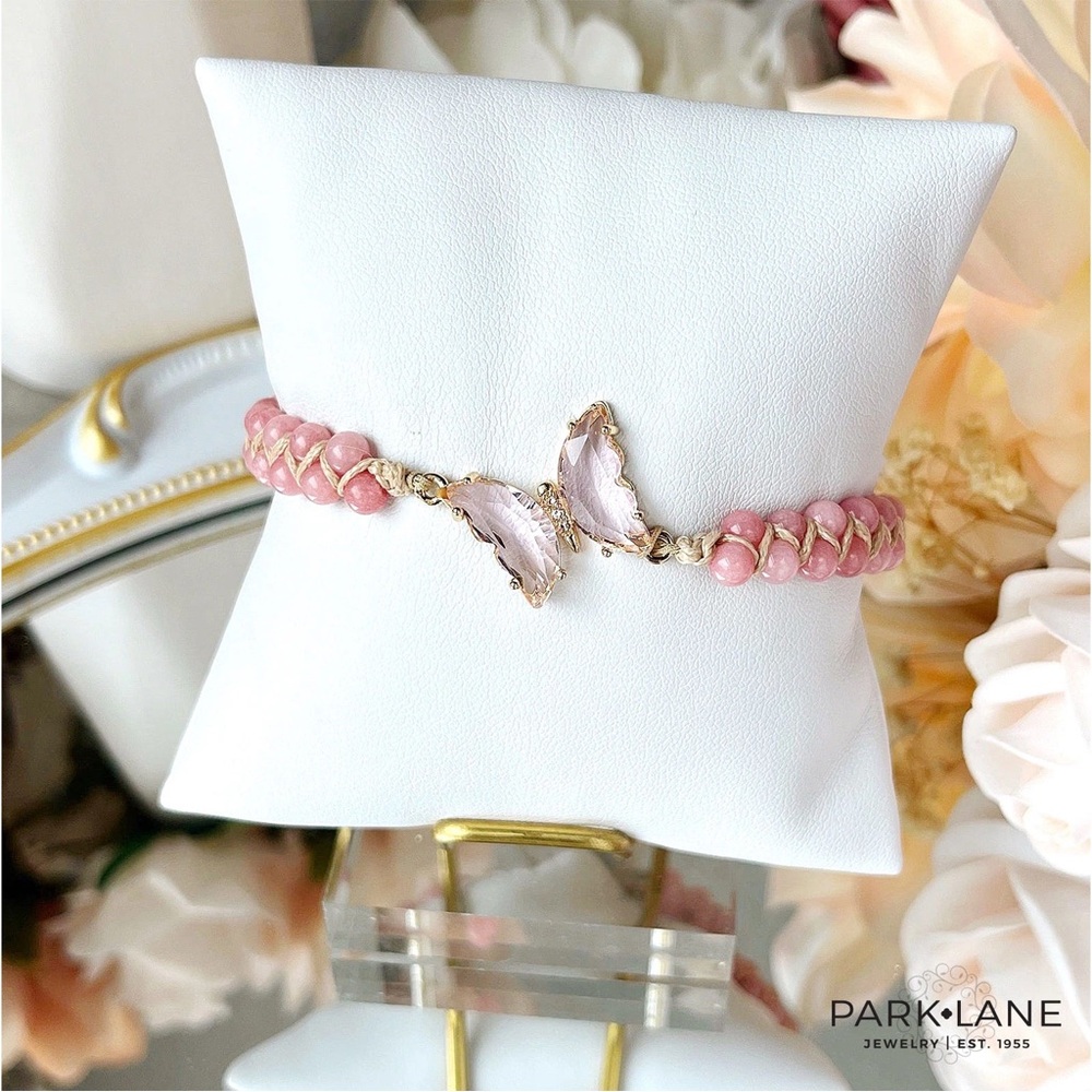 Park Lane EVERLY Bracelet Pink Quartz Blush Butterfly CZ adjustable NWT Retired - Picture 6 of 7